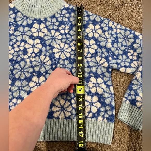 Zara Girls Floral Jacquard Wool Blend Knit Sweater - Picture 5 of 5